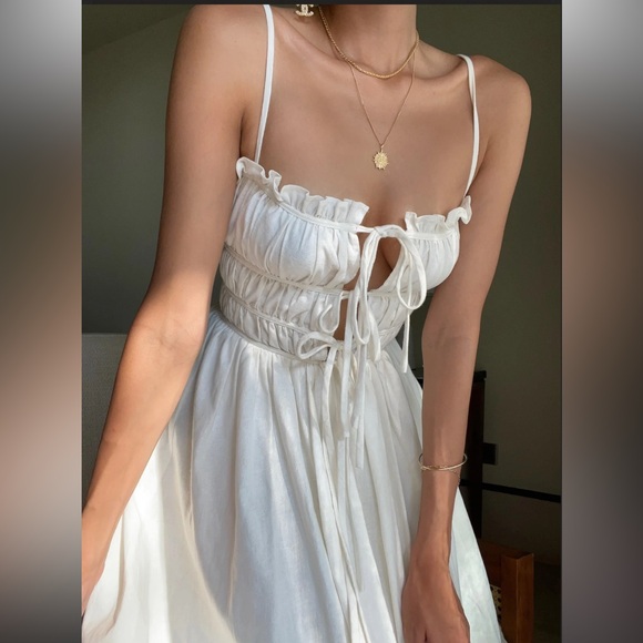 Daphale Studios Evie Tie Front Midi Dress - Picture 2 of 14